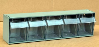 5-Bin Plastic Tilt Bin - PART# 01500-5 BIN TILT OUT BIN