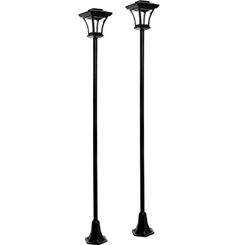 Energizer 77 Inch LED Solar Lamp Post (Black, 2 Pack)