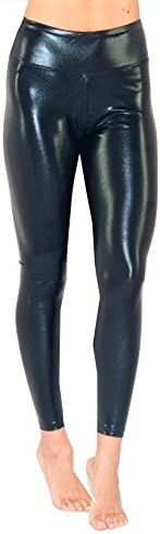 Military Hippie Camoflauge Leggings (Large, Black Shiny)