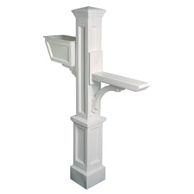 Mayne 5830-WH Westbrook Plus Mailbox Post, White