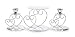 Darice VL25, Heart Unity Holder, 3-Piece, 2-Taper 1-Piller, Silver
