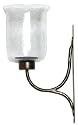 Wrought Iron Large Wall Sconce Candleholder With Crackled Glass Shade 18"H 7"D