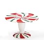 Peppermint Swirl Holiday/Christmas Pedestal Cake Plate/Stand For Holiday Table Decor
