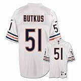 Dick Butkus White Reebok NFL Premier 1966 Throwback Chicago Bears Jersey - Medium