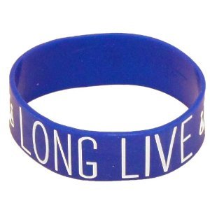 Blue Long Live Rubber Bracelet