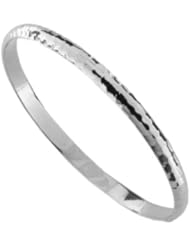 ELLE Jewelry Sterling Silver Hammered Bangle