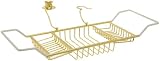 Taymor Polished Brass Bathtub Caddy with Candle Holder and Wine Glass Holder