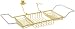 Taymor Polished Brass Bathtub Caddy with Candle Holder and Wine Glass Holder