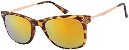 UV polarized sunglasses retro personality tide of men and women large frame mirror driving glasses (Tortoiseshell frame golden lens)