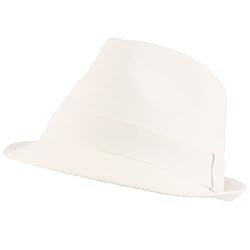Linen Viscose Summer Cool Fedora Trilby Hat White M/L