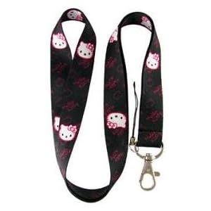 Hello Kitty Black Lanyard Keychain Holder