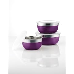 TV - Das Original 3409 Maxx Cuisine Design Aufbewahrungs-Sch�sseln 6-teilig, lila (3 Sch�sseln, 3 Deckel)