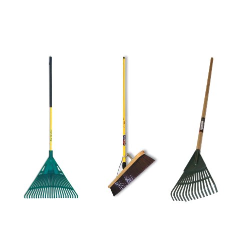 Midwest MWC-0002 3-Piece Homeowner's Outdoor Cleanup Tool Kit With Poly Leaf Rake, Poly Shrub Rake & 24-Inch Push Broom (Discontinued by Manufacturer)
