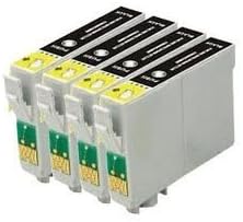 4X T1281 BLACK Epson Compatible Ink Cartridges 1281 *** for Epson SX130 - ALSO COMPATIBLE WITH Epson Stylus Office BX305F BX305FW BX305FW Plus Epson Stylus S22 SX125 SX130 SX235W SX420W SX425W SX435W SX445W & BX305F BX305FW Printers - Latest Version Double Capacity Inks - T1281 Black Printers by Delcomcomputers & Wantmoreink (4 BLACK)