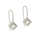 Sterling Silver .925 Simulated Diamond cz Fish Hook Cube Dangle Earrings
