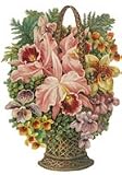 Large Orchid Flower Basket Scrap ~ Germany