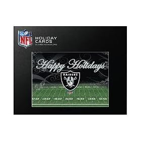 OAKLAND RAIDERS 7" by 10" Team Logo CHRISTMAS / HOLIDAY CARDS (Box of 21) with Envelopes