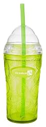 Zak Designs Clear/Kiwi 12-Ounce Lil' Chiller with Straw