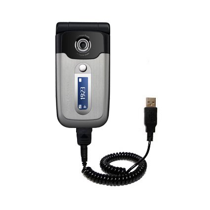 Coiled Power Hot Sync and Charge USB Data Cable w/ Tip Exchange for the Sony Ericsson z550c - Gomadic Brand