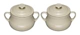 Le Creuset Stoneware Set of Two Bean Pots, Small, Almond