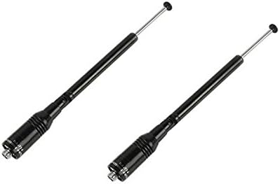 SoloLift 2 PCS NA-774 SMA-F Female UHF/VHF Telescopic Antenna Booster for Walkie Talkie Baofeng Two Way Radio UV-5RE Plus Kenwood KG-UVD1P PX-777 VEV-3288s