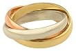 18K White/Yellow/Pink Gold Wide Tri-Color Rolling Ring (3.5mm each band)