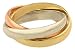 10K White/Yellow/Pink Gold Wide Tri-Color Rolling Ring (3.5mm each band)