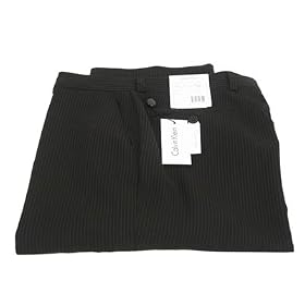 Calvin Klein Mens Flat Front Black Pinstripe Wool Dress Pants - Size 31 x30