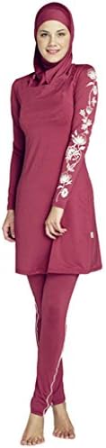 Doraer Womens Full Cover Islamic Swimwear Muslim Swimsuit XXXX-Large JujubeRed