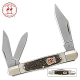 Kissing Crane Stag Fiddleback Whittler Folding Knife