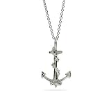 Eve's Addiction Sterling Silver Anchor Necklace