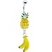Enameled Pineapple Banana Dangle Belly Ring