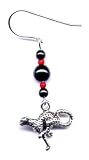 Red Hematite Cheetah Earrings Sterling Silver Jewelry