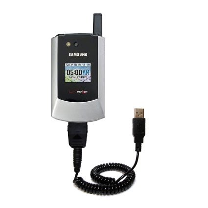Coiled USB Cable for the Samsung SCH-A795 with Power Hot Sync and Charge capabilities - uses Gomadic TipExchange Technology