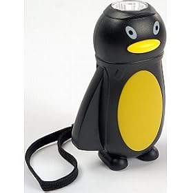 Penguin Shaped Dynamo LED Flashlight Torch - eco friendly PP-Penguin