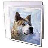 Dogs Akita - Akita Portrait - Greeting Cards-6 Greeting Cards with envelopes