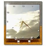IMAGE OF Blue White Heaven Bound Bird - 6x6 Desk Clock