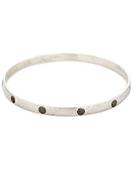 GURHAN "Midnight" White Silver with Dark Silver Flakes Bangle Bracelet