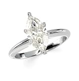 14K White Gold Created Moissanite Solitaire Engagement Ring