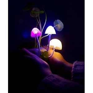 iBRIGHT- Mushroom light Colorful Night Light, Avatar Mushroom Lamp Nightlight Romantic Light Led Light, Energy-saving Light Sensor Control, Potted Plant Lamp Light