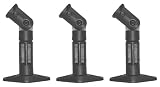 3 Black Universal Satellite Speaker Mounts / Brackets for Walls and Ceilings