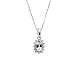 9ct White Gold Aquamarine And Diamond Pendant