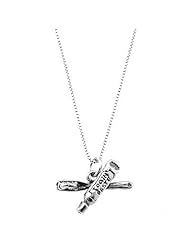 Sterling Silver One Sided Toothbrush and Toothpaste Necklace