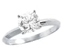 Solid 14k White Gold Round Solitaire CZ Cubic Zirconia Engagement Ring 1.0 ct