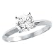 Size- 4 - Solid 14k White Gold Round Solitaire CZ Cubic Zirconia Engagement Ring 1.0 ct
