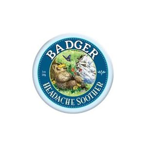Click here to buy Badger Headache Soother 1oz tin 1 oz (28 g) by WS Badger Company.