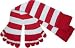 Cotton Socks Knee High Feelmax Basic Toe Socks Red/White Stripe Ladies Shoe size 5 - 10