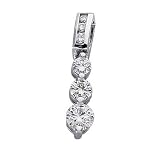 14k White 3 Stone 0.5 Ct Diamond Pendant