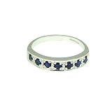 9ct White Gold Ladies Vibrant Sapphire Eternity Ring - Free Delivery - Finger Sizes L to Z Available