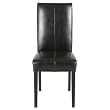 Leather Parsons Chair with Stitching - Black
